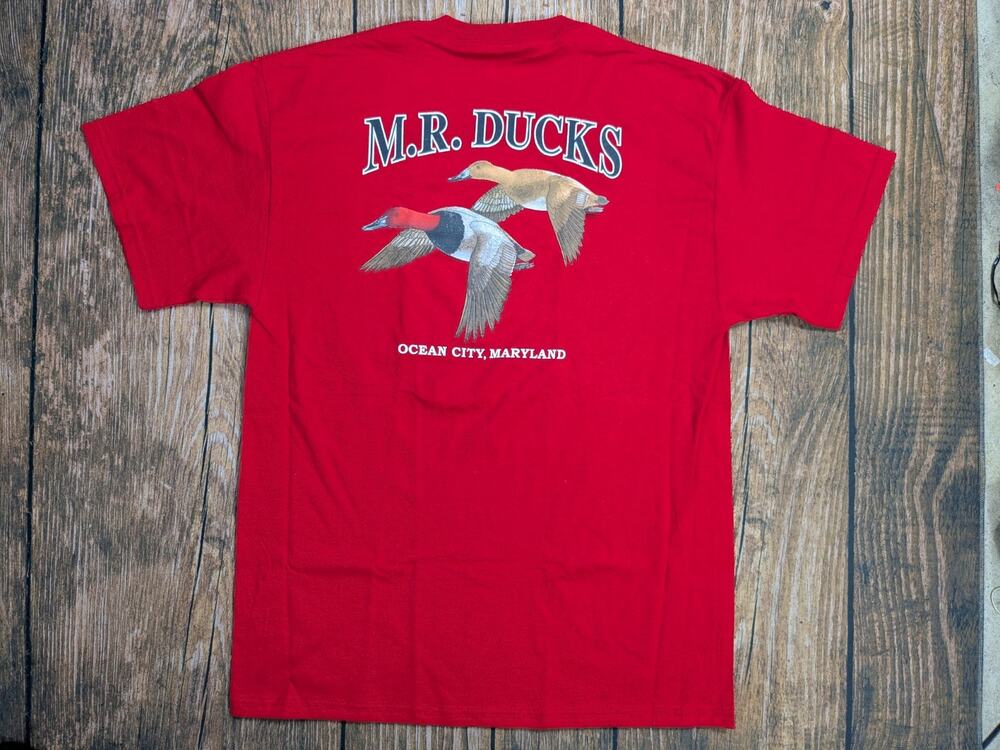New NWT 2006 Mr Ducks Maryland Duck Pocket T Shirt Red Size Large M.R. NOS